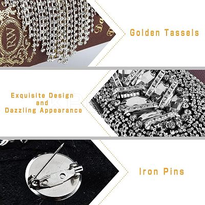 2Pcs Detachable Iron Tassel Epaulettes FIND-FH0005-44P-1