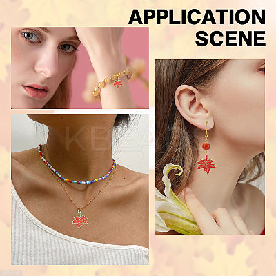60Pcs Autumn Theme Rack Plating Alloy Enamel Pendants ENAM-SC0003-37-1
