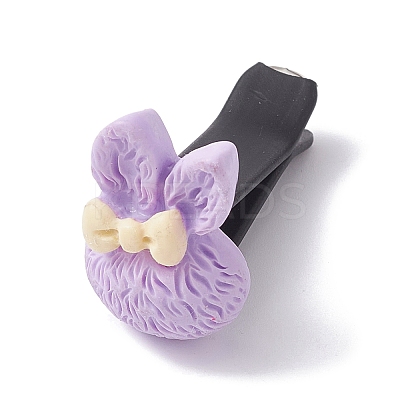 Rabbit with Bowknot Resin Car Air Vent Clips JEWB-BR00147-01-1
