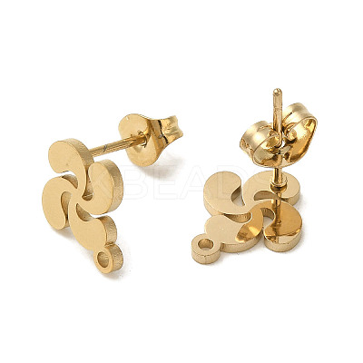 Ion Plating(IP) 304 Stainless Steel Stud Earring Findings STAS-I206-16G-1