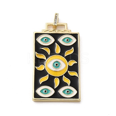 Brass Micro Pave Cubic Zirconia Pendant with Enamel KK-H458-02G-B01-1