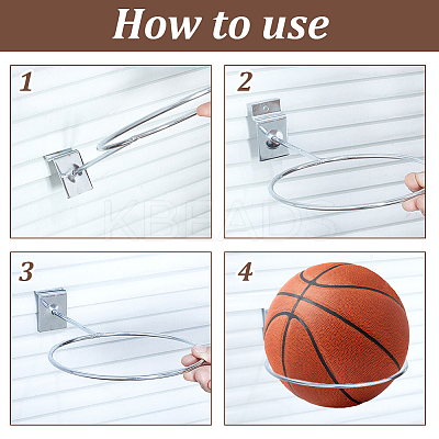 8Pcs Wall Mounted Iron Basketball Rack AJEW-GA0009-27-1