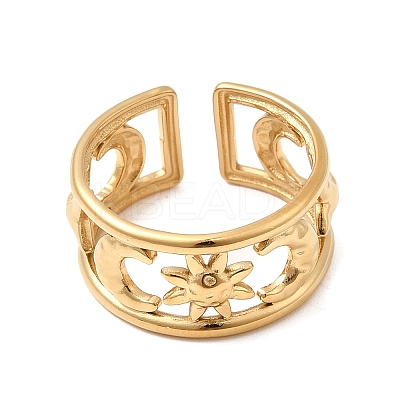 304 Stainless Steel Cuff Rings for Women RJEW-B137-02G-01-1