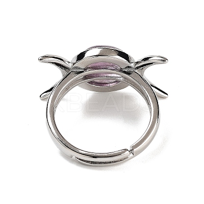 Natural Amethyst Adjustable Rings RJEW-K271-01P-07-1