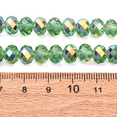 Electroplate Transparent Glass Beads Strands EGLA-A046-01C-04-1