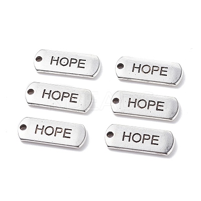 (Defective Closeout Sale: Blister) Tibetan Style Alloy Inspirational Message Pendants TIBEP-XCP0001-02A-1