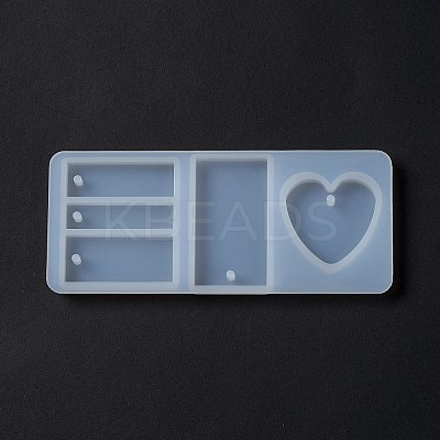 DIY Heart & Rectangle Pendant Food Grade Silicone Molds LS-SIMO-C003-04-1