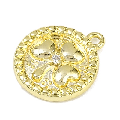 Brass Pave Clear Cubic Zirconia Pendants LS-KK-L238-06G-1