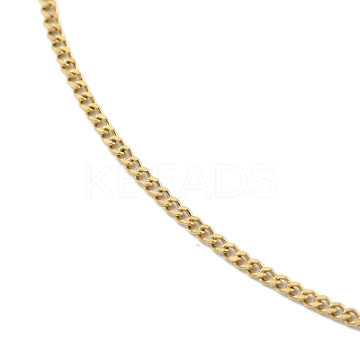 Ion Plating(IP) 304 Stainless Steel Curb Chain Necklace for Men Women X-NJEW-M200-02G-1