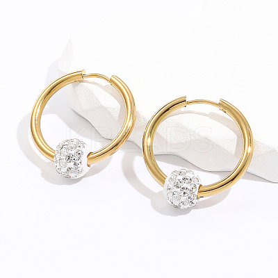 Elegant Round 201 Stainless Steel Hoop Earrings PV6480-1