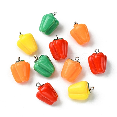 20Pcs 4 Colors Resin Imitation Vegetable Pendants RESI-YW0001-59-1