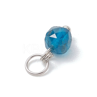50Pcs 10 Colors Natural Mixed Stone Faceted Cube Charms PALLOY-JF04816-02-1