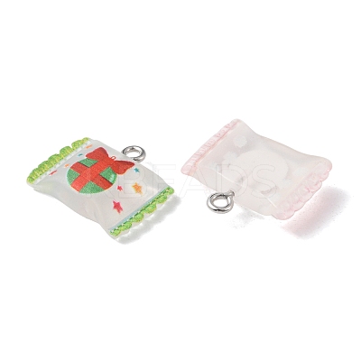 24Pcs 6 Colors Christmas Theme Transparent Resin Imitation Food Pendants RESI-FS0001-42-1