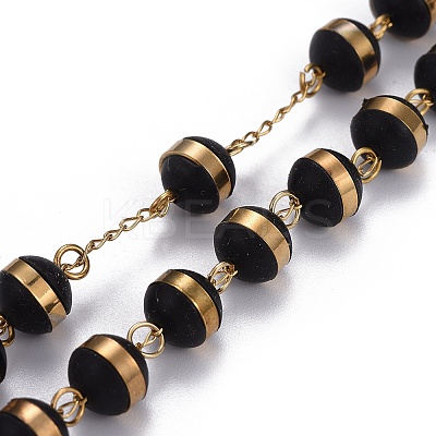 304 Stainless Steel Rosary Bead Necklaces for Easter NJEW-L159-03GP-1
