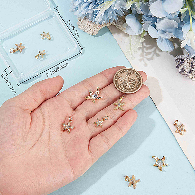 12Pcs 4 Styles Brass Micro Pave Grade AAA Cubic Zirconia Pendants ZIRC-BBC0002-71-1