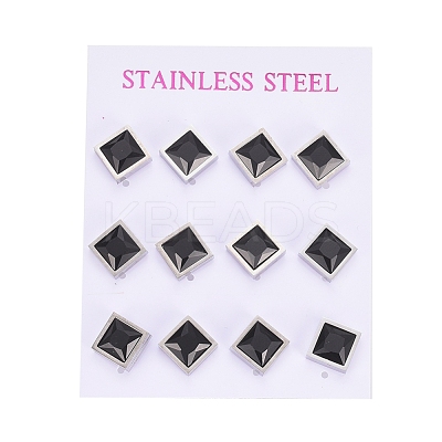 Cubic Zirconia Stud Earrings EJEW-G267-02P-1