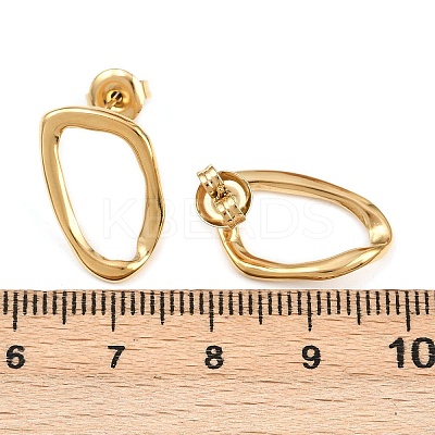 304 Stainless Steel Nuggets Stud Earrings EJEW-I320-17G-1