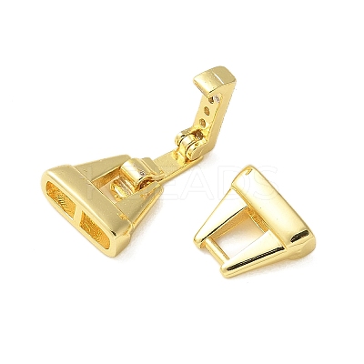 Brass Micro Pave Cubic Zirconia Fold Over Clasps KK-P290-21G-1