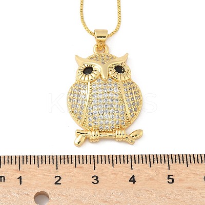Brass Micro Pave Clear Cubic Zirconia Pendant Necklaces NJEW-D306-01G-C-1