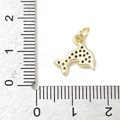Brass Micro Pave Cubic Zirconia Charms ZIRC-I356-13G-02-1
