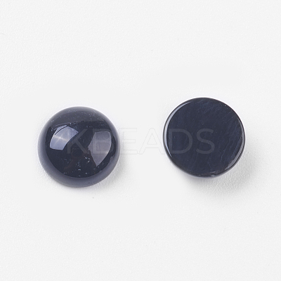 Natural Dyed & Heated Black Agate Cabochons X-G-BA8x4-1