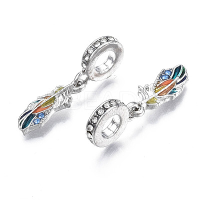 Rack Plating Alloy Enamel European Dangle Charms MPDL-N039-041-1