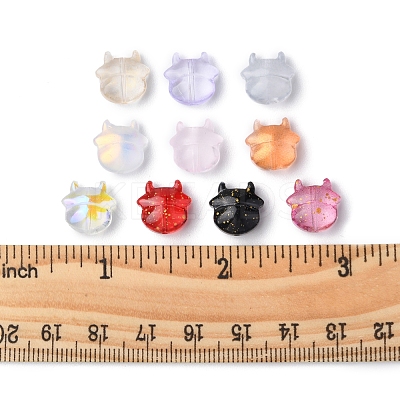 50Pcs 10 Style Transparent Spray Painted Glass Beads DGLA-FS0001-03-1