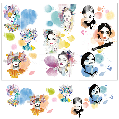 3 Sheets 3 Styles PVC Waterproof Decorative Stickers DIY-WH0404-567-1