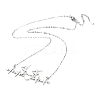 Non-Tarnish 304 Stainless Steel Pendant Necklaces for Women LS-NJEW-C020-01P-1