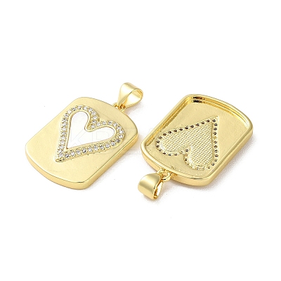 Valentine"s Day Brass Micro Pave Clear Cubic Zirconia Pendants KK-B083-41M-G-1