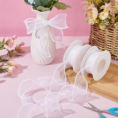 5 Yards Acrylic Fibers Wrinkle Ribbon OCOR-WH0070-210C-1