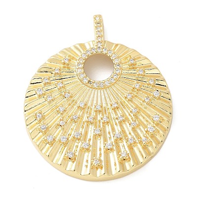 Brass Micro Pave Cubic Zirconia Pendants KK-K298-47G-1