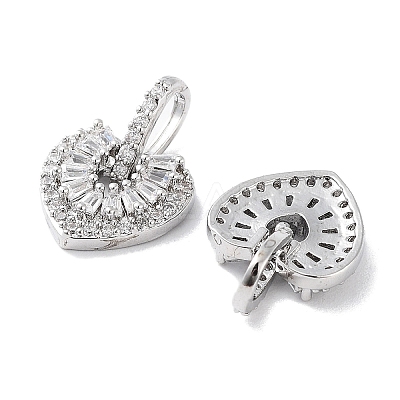 Brass Micro Pave Clear Cubic Zirconia Charms KK-F871-24P-1