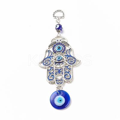 Glass Turkish Blue Evil Eye Pendant Decoration LS-HJEW-I008-06AS-1