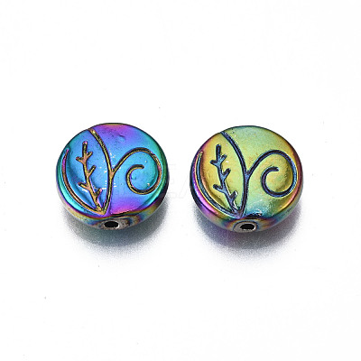 Rack Plating Rainbow Color Alloy Beads PALLOY-S180-361-1