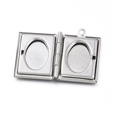 Non-Tarnish 304 Stainless Steel Locket Pendants STAS-K192-08P-1