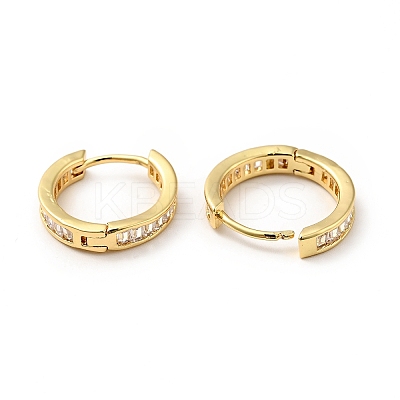 Clear Cubic Zirconia Hinged Hoop Earrings EJEW-F288-09G-1
