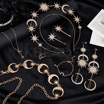 8 Styles Alloy Jewelry Sets SJEW-OC0001-02G-1