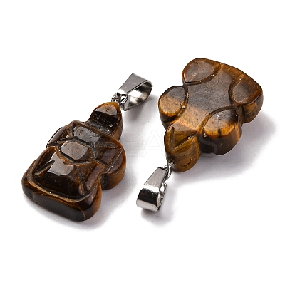 Natural Tiger Eye Pendants G-B127-06P-07-1