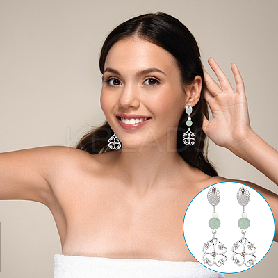 24Pcs 4 Style Round Oval Rhombus 304 Stainless Steel Stud Earring Findings STAS-UN0056-21-1