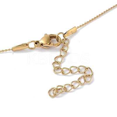 Ion Plating(IP) 304 Stainless Steel Round Ball Pendant Necklaces for Women NJEW-D056-01A-01G-1
