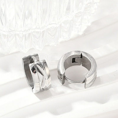 304 Stainless Steel Polishing Effect Hoop Earrings EJEW-M001-37P-1