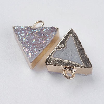 Natural Druzy Agate Charms G-L479-02B-1