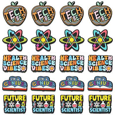 20Pcs 5 Styles Food Grade Eco-Friendly Silicone Beads SIL-CJ0002-85-1