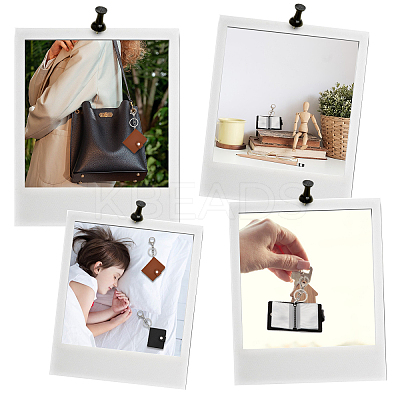 4 Sest 2 Colors 2 Inch Leather Cover Mini Photocard Holder Book AJEW-CA0003-95-1