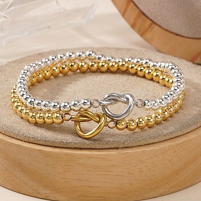 2Pcs Heart 304 Stainless Steel Link Bracelets ZF9724-7-1