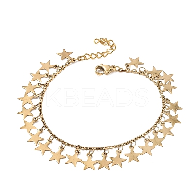 304 Stainless Steel Charm Bracelets for Women BJEW-D466-06G-1