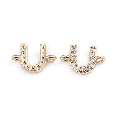 Brass Micro Pave Cubic Zirconia Letter Links LS-ZIRC-I042-16G-U-1