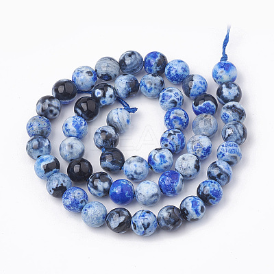 Dyed Natural Fire Crackle Agate Beads Strands G-T098-02B-06-1