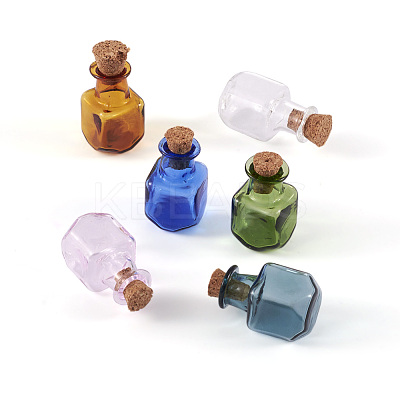 DIY Square Glass Cork Bottle Pendant Making Kit DIY-TA0009-63-1